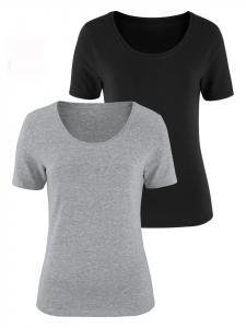 Футболка цвета меланжевый серый, черный Vivance