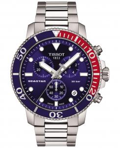 Мужские швейцарские часы с хронографом Seastar 1000 с браслетом из нержавеющей стали, 46 мм Tissot
