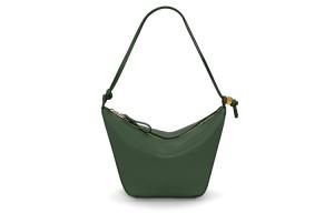 Хобо из кожи коровы Хамок, портативная сумка через плечо, женская сумка на плечо темно-зеленая LOEWE