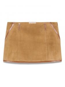 Мини-юбка с нашивкой-логотипом Miu Miu, коричневый