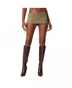 Женская мини-юбка Joy из прозрачной сетки на кулиске Edikted, зеленый