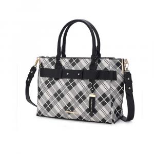 Коллекция MKF Женская сумка-саквояж Vivian из веганской кожи с клетчатым узором от Mia K MKF Collection, черный