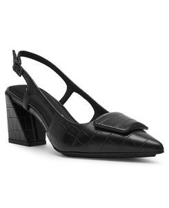 Женские туфли-лодочки Renetta на массивном каблуке с открытой пяткой Anne Klein, Black Croco