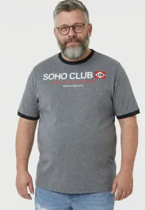 Футболка с принтом на груди, коротким рукавом, круглым вырезом, с возможностью нанесения принта. Men Plus, Mottled Grey