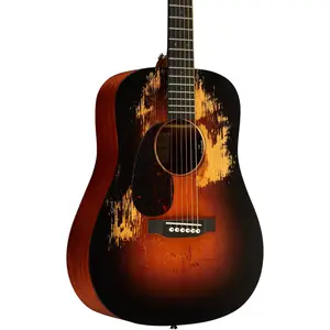 Акустико-электрогитара Martin DJRE Junior Street Legend Dreadnought для левши, Burst