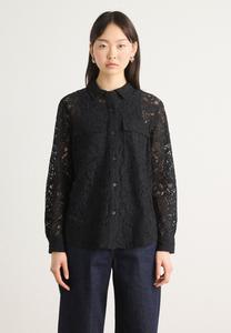Блузка на пуговицах LONG SLEEVE BUTTON FRONT SHIRT UTILITY POCKETS DKNY, черный