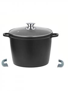 Глубокая кастрюля со стеклянной крышкой и силиконовыми ручками, ø32 см - 15 л - черного цвета Cheffinger, 32 см