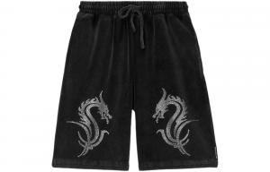 Кристально-драконьи велюровые шорты Alexander Wang, черные