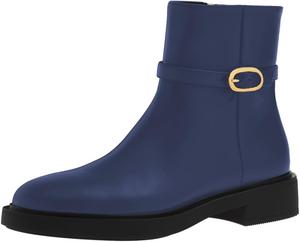 Женские ботильоны на низком массивном каблуке с ремешком и пряжкой, округлый носок, боковые молнии, обувь для работы и повседневного ношения, размеры 4-16 США Wo wagas, Blue