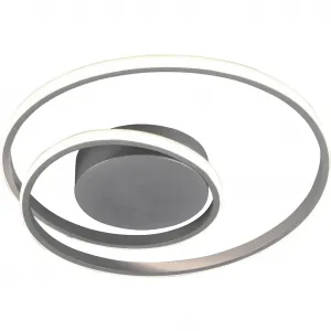 REALITY светильники LED потолочный светильник Zibal LED-панель 1 шт. Теплый белый, диммер с возможностью регулировки через настенный выключатель (100%/50%/25%), для гостиной Reality Leuchten, Titansilberfarben