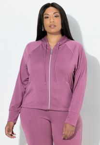 Толстовка Ulla Popken Zip-up sweatshirt, Dark Old Pink/Pink