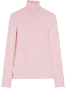 Jil Sander свитер в рубчик с высоким воротником, розовый