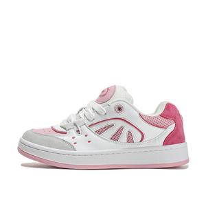 Supertide Розовая Дымка Покрытие Противоскользящие и Износостойкие Дышащие Низкие Кроссовки для Скейтбординга Унисекс FERW, Белый Розовый