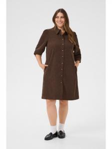 KAFFE curve Платье KCverana прямого кроя, шоколадно-коричневого цвета CC