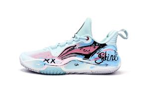 LINING Speed 9 Cushioning Abrasion Resistant Slip Resistant Low top Basketball Shoes Unisex Blue Pink