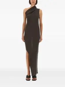 Макси-платье на одно плечо Rick Owens, серый