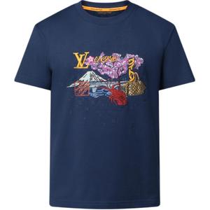 Вышитая футболка LOUIS VUITTON, синий