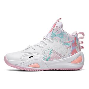 Баскетбольные кроссовки средней высоты с мягкой подошвой, нескользящие, износостойкие, унисекс Kuding, White Pink