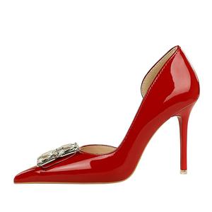 QITUMAUL Красные женские туфли на тонком каблуке 10 см, цвет Red[Heel Height 10cm]