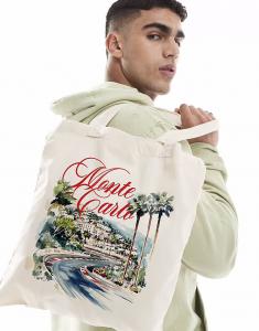 Сумка-шоппер Race track натурального цвета Prnt