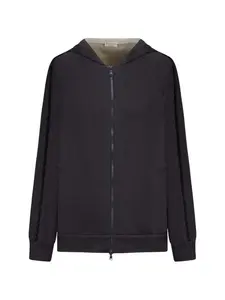 Застегивающийся на молнию худи Brunello Cucinelli, черный