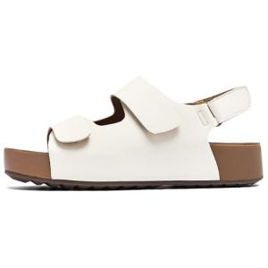 AGSDON Женские сандалии на одной застежке бежевые, цвет Beige