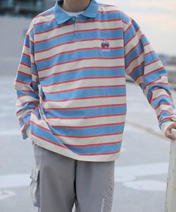 Hook -оригинальная/американская повседневная рубашка поло с вышитой нашивкой и цветовой гаммой, цвет Blue