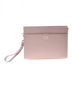 Универсальная клатч-сумочка из сафьяновой кожи телесного цвета. Baldinini, розовый
