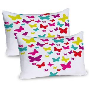Чехлы для подушек ABAKUHAUS Butterfly, набор из 2 шт., весенние бабочки образуют сердце, многоцветное изображение, тема любви к природе, чехол для подушки с декоративным принтом, 80x40 см, разноцветный
