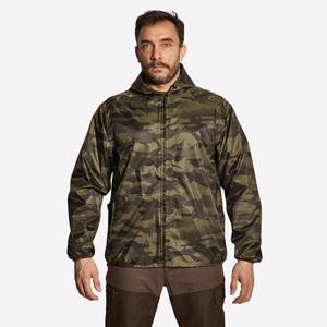 ОХОТНИЧЬЯ КУРТКА 100 ЛЕГКАЯ И ВОДОНЕПРОНИЦАЕМАЯ КАМУФЛЯЖНАЯ ЗЕЛЕНАЯ Solognac