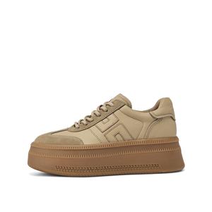 Дышащие низкие скейтерские туфли для женщин с эффектом увеличения роста Rosa Bianca, Earth желтый