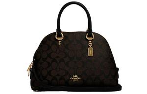 COACH Кожаный куполообразный рюкзак портативная сумка через плечо наплечная сумка стандартная женская темно-коричневая