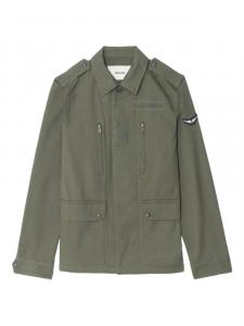 Zadig&Voltaire Kido куртка с вышивкой черепа, зеленый