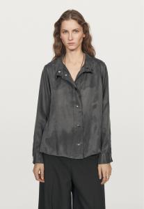 Блуза Massimo Dutti FLOWING WITH SNAP , Grey/Dark Grey
