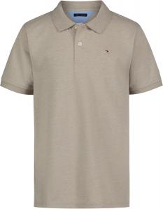 Рубашка-поло Tommy Hilfiger Ivy с короткими рукавами для мальчиков, застежка на пуговицы, мягкая и удобная, Sandalwood Heather