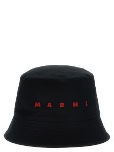 Панама с вышитым логотипом Marni, черный