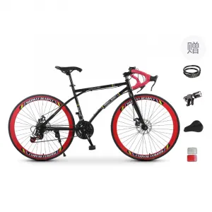 Шоссейный велосипед с дисковыми тормозами из высокоуглеродистой стали для активного отдыха ICOLOUR, черный