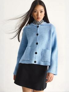 Bianco Lucci Вязаный кардиган светло-голубого цвета