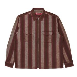 Рубашка Supreme Stripe Flannel Zip Up 'Brown', коричневый