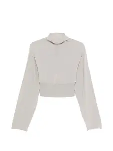 Укороченный свитер с воротником-стойкой Rick Owens, серый