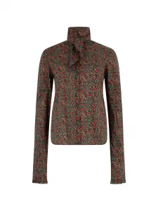 Блузка с цветочным принтом и рюшами Philosophy Di Lorenzo Serafini, черный