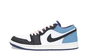 Jordan Кроссовки баскетбольные Air 1 Denim Huichao низкие винтажные унисекс blue black с амортизацией, износостойкие