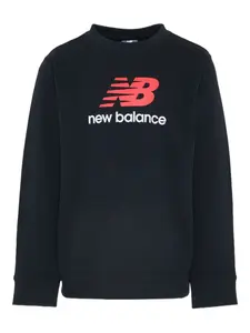 Свитшот с логотипом и круглым вырезом New Balance Kids, черный