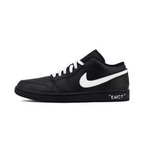 Jordan Air 1 устойчивые к истиранию низкие баскетбольные кроссовки Unisex Black White