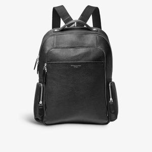 Репортерский рюкзак из шагреневой кожи на молнии Aspinal Of London, черный