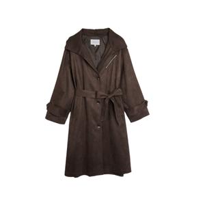 ELLE Тренч для женщин с воротником стойкой, цвет coffee