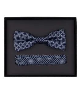 Галстук-бабочка VENTI "Комплект из галстука-бабочки и нагрудного платка VENTI с рисунком", синий