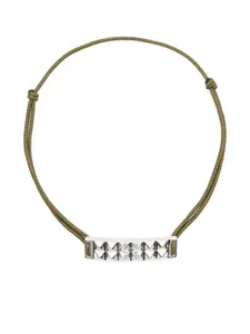 Браслет с пирамидальным узором и гильошированием Le Gramme, серебяный