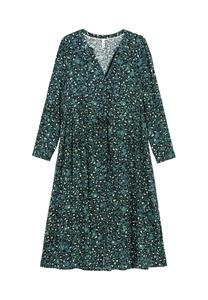 Платье миди с пуговицами и завязкой на талии Sheego, зеленый