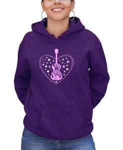 Женская толстовка с длинными рукавами "It's A Love Story" с надписью "Word Art" LA Pop Art, Purple